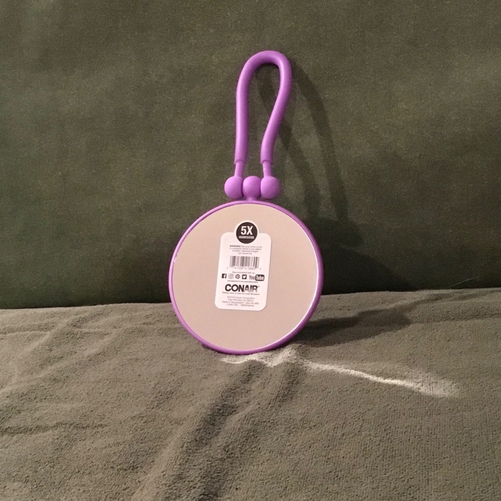 Conair Soft Touch Hand Held Round Mirror - 1x/5x - Purple - Picture 2 of 3